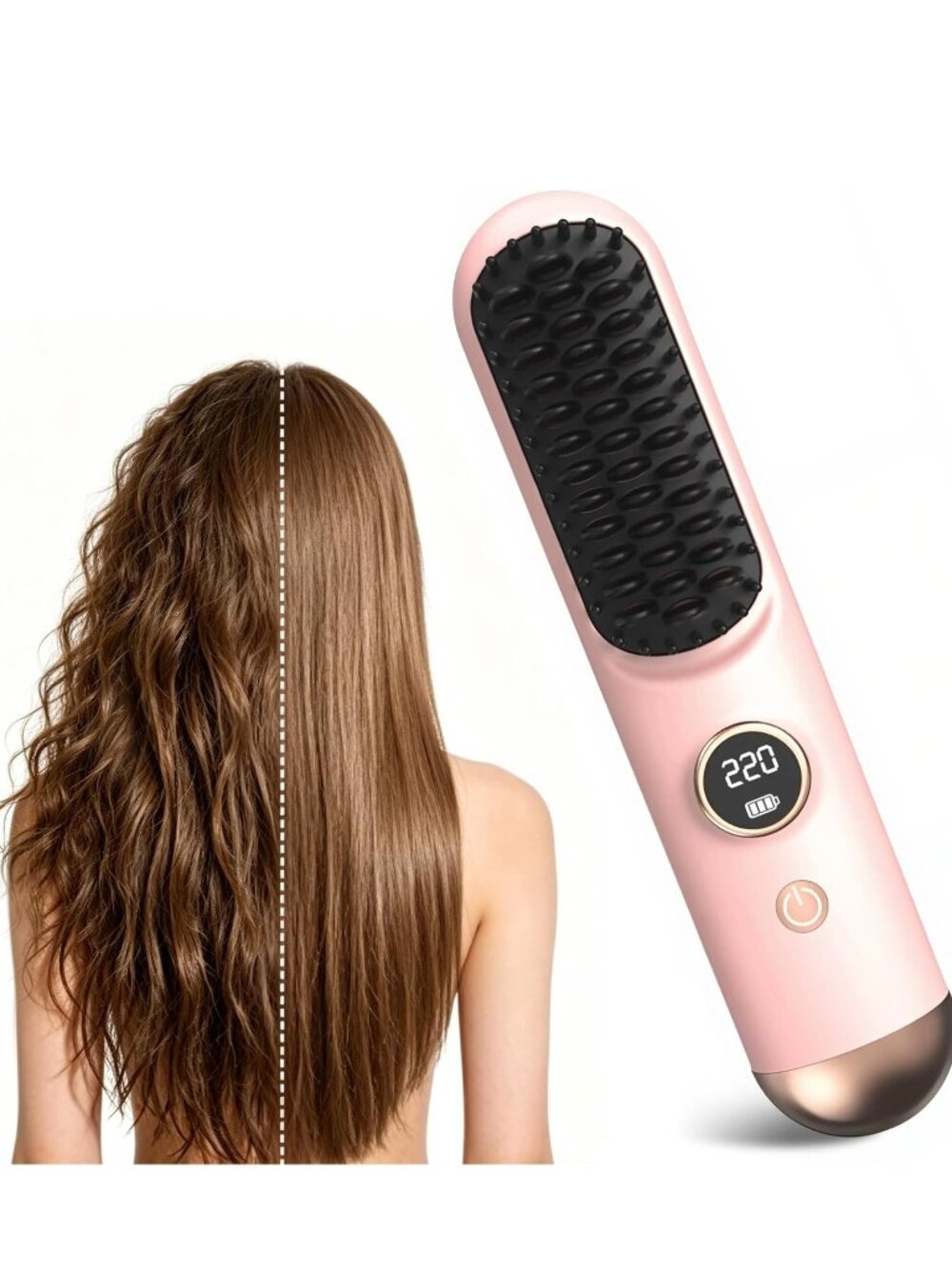 Upgraded Cordless Hair Straightener Brush